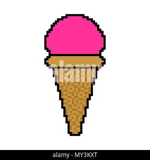 Eis pixel § 8 bit Icecream Vector Illustration Stock Vektor