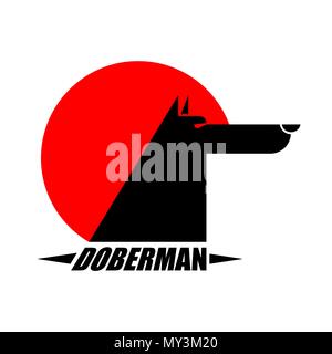 Dobermann schild Hund Beschützer. Pet-Vektor illustration Stock Vektor