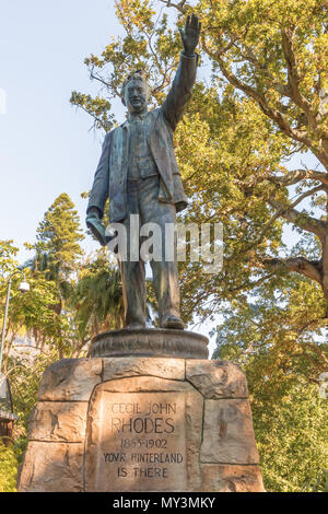 Kapstadt, Südafrika - 11. Mai 2015: Blick auf die Statue von Cecil Rhodes in Kapstadt, Südafrika Stockfoto