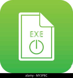 Datei exe Symbol Digital Green Stock Vektor
