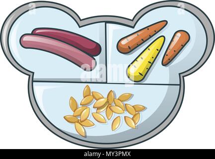 Gesundes Essen auf der Taskleiste, Cartoon Stil Stock Vektor