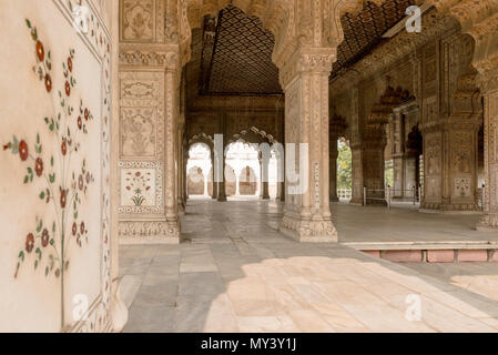 Im Inneren des Red Fort in Delhi Stockfoto