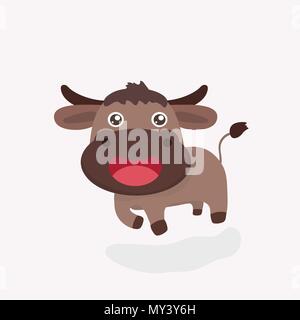 Cute buffalo Cartoon. Stock Vektor