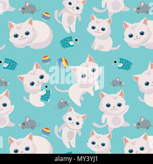 Muster mit niedlichen Katzen. Stock Vektor