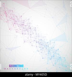 Struktur Molekül und Kommunikation. Dna, Atom, Neuronen. Abstrakte polygonalen Struktur mit Anschluss von Punkten und Linien. Medizin, Technik, Chemie, Wissenschaft Hintergrund. Vector Illustration. Stock Vektor