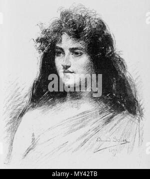 577 Édouard Alexandre Sain - Étude au fusain 1897 Stockfoto