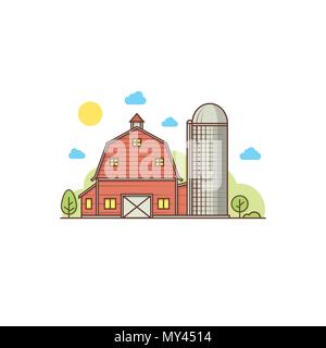 Thin Line American Farm Symbol. Für web design und Application Interface, auch nützlich für Infografiken. Vector Illustration. Stock Vektor