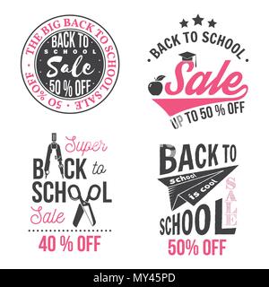 Zurück zu Schule Design. Für Werbung, Promotion, Poster, Flyer, Blog, Artikel, soziale Medien, Marketing oder Banner. Vector Illustration. Vintage typog Stock Vektor