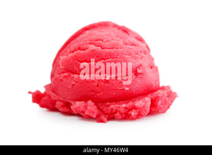 Kugel Eis Rot auf weißem Hintergrund Stockfoto