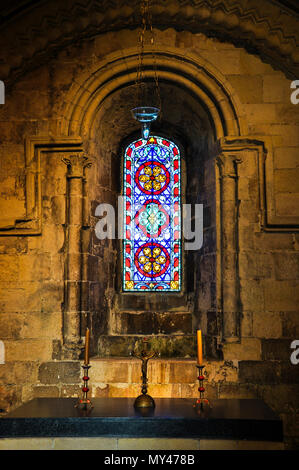 In den Königen Thronsaal, Dover Castle, Castle Hill, Dover, Kent, UK Fenster. Stockfoto