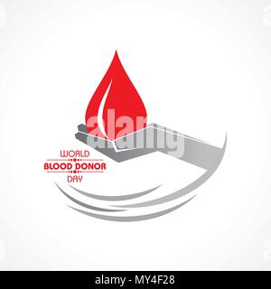 Kreative Welt Blood Donor Day Gruß Lager Vektor Stock Vektor