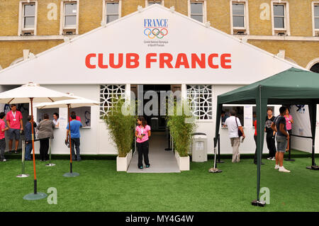 Frankreich Media Center für die Olympischen Spiele 2012 in London. Club Frankreich. Französisch Basis für die Olympischen Spiele. Gastfreundschaft. Stockfoto