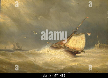 . Nederlands: Woelige zee met zeilschepen. Öl auf. 16,7 × 24,7 cm (6.5 X 9.7 in). Amsterdam, Rijksmuseum Amsterdam. . 1859. Georges Johannes Hoffmann (1833 - 1873) Alternative Namen Georg Jan Hoffmann; Georges Johannes Hoffman; Johannes Hoffmann Beschreibung niederländische Maler und Zeichner Geburtsdatum / Tod 24. Januar 1833 Am 28. November 1873 Ort der Geburt / Tod Den Haag Den Haag Den Haag Behörde arbeiten Ort: Q 18603465 VIAF: 42907614 ULAN: 500013091 GND: 129114170 BPN: 16515330 RKD: 38950 566 Woelige zee met zeilschepen Rijksmuseum Amsterdam SK-A-4203 Stockfoto