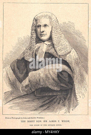 . James Wilde, 1. Baron Penzance (1816-1899). Zeitgenössisches Porträt. Kupferstich von W. Thomas, nachdem ein Foto von Charles und John Watkins 12 1 stLordPenzance Stockfoto