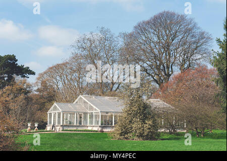 London, UK - April 2018: Die seerose Haus, ein Gewächshaus, die speziell auf die riesigen Amazon showcase Seerose in Kew Gardens, England Stockfoto