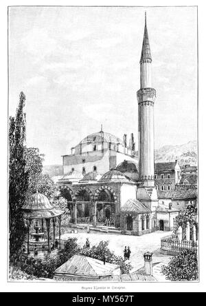 . Englisch: Die Gazi-husrev-beg der Moschee in Sarajevo ca. 1900. English: Gazi-Husrev-Beg-Moschee in Sarajevo um 1900. 1900. Rudolf Bernt (Bild), Lysippos (Foto) 475 Sarajevo Beg-moschee Moschee 1900 Stockfoto