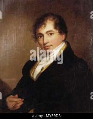 . Englisch: Robert Fulton, der Besitz einer Uhr fob in seiner rechten Hand Öl auf Leinwand 61 x 50,8 cm. . 19. Kreis von Thomas Sully (American, 1783-1872) 200 Robert Fulton - Kreis von Thomas Sully Stockfoto