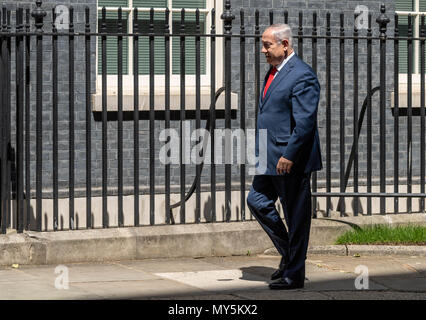 London, 6. Juni 2018 Benjamin Netanjahu, Ministerpräsident von Israel visits Downing Street, Kredit Ian Davidson/Alamy leben Nachrichten Stockfoto