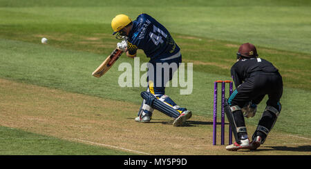 London, Großbritannien. 6. Juni 2018. Colin Ingram (c) Zugriffe Batty für sechs schlagen für Glamorgan gegen Surrey in der Royal London eintägiger Pokalspiel am Oval. David Rowe/Alamy leben Nachrichten Stockfoto