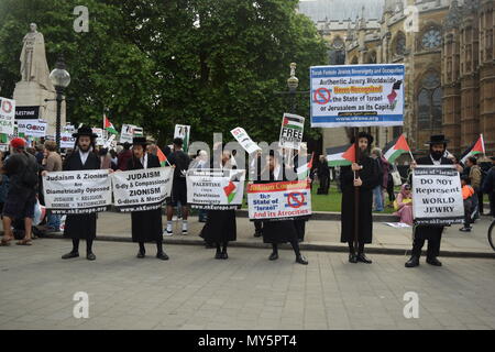 London, Großbritannien. 5. Juni 2018. Anschlag scharf Israel Demo in London. Quelle: Stadt Typ/Alamy leben Nachrichten Stockfoto