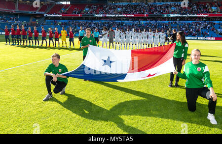 Ullevaal Stadion, Oslo, Norwegen. 6. Juni, 2018. Internationaler Fußball-freundlich, Norwegen, Panama, Panama Flag angezeigt Pitch Seite vor dem Spiel Quelle: Aktion plus Sport/Alamy leben Nachrichten Stockfoto