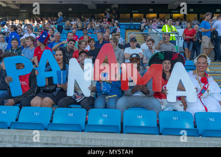 Ullevaal Stadion, Oslo, Norwegen. 6. Juni, 2018. Internationaler Fußball-freundlich, Norwegen, Panama, der Fan von Panaman zeigen ihre Unterstützung vor dem Spiel Quelle: Aktion plus Sport/Alamy leben Nachrichten Stockfoto