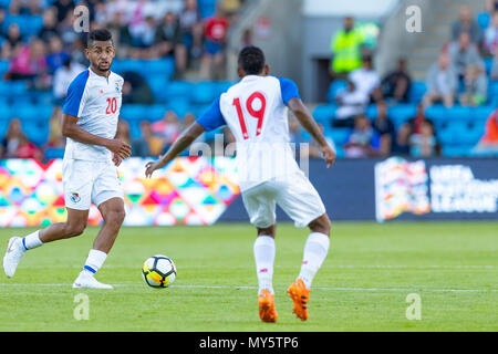 Ullevaal Stadion, Oslo, Norwegen. 6. Juni, 2018. Internationaler Fußball-freundlich, Norwegen gegen Panama; Ismael Diaz von Panama Manöver Kreuze in das Feld Quelle: Aktion plus Sport/Alamy leben Nachrichten Stockfoto