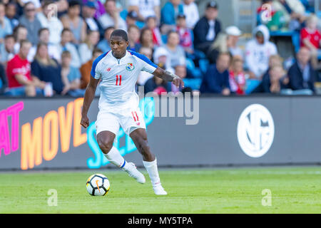 Ullevaal Stadion, Oslo, Norwegen. 6. Juni, 2018. Internationaler Fußball-freundlich, Norwegen gegen Panama; Armando Cooper von Panama auf der Kugel Credit: Aktion plus Sport/Alamy leben Nachrichten Stockfoto