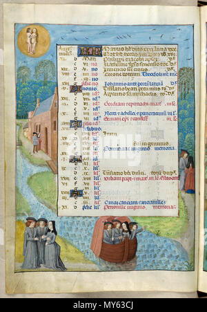 . Englisch: British Library blog Siehe Monat in 2011 für Details bitte auf das Bild. 18. November 2010. Ein unbekannter Künstler, 1480 s 23 Zusätzliche 18851, w. 3-V-Kalenderblatt für Mai Stockfoto