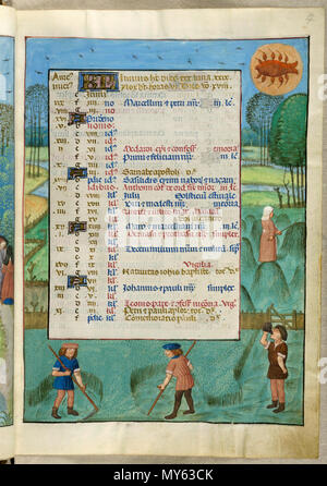 . Englisch: British Library blog Siehe Monat in 2011 für Details bitte auf das Bild. 18. November 2010. Ein unbekannter Künstler, 1480 s 23 Zusätzliche 18851, w. Seite 4 Kalender für Juni Stockfoto