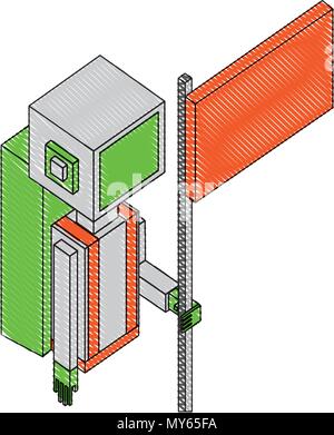 Platz Mann mit Flagge isometrische Avatar Stock Vektor