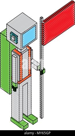 Platz Mann mit Flagge isometrische Avatar Stock Vektor