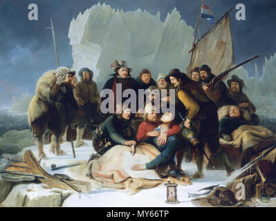 . Der Tod von Willem Barentsz Material: Öl auf Leinwand Maße: 990 x 1333 mm. 1836 135 Tod von Wiliam Barents Stockfoto