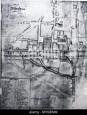 . Deutsch: Karte der Stadt Viborg, Dänemark nach dem großen Brand 1726. Dansk: Kort über Viborg efter den Store ildebrand 1726. English: Plan von der Stadt Viborg, Dänemark nach dem grossen Feuer 1726. 21. Januar 2012. Unbekannt 549 Viborg 1726 Stockfoto