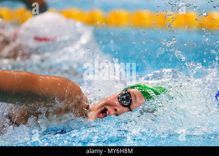 BUDAPEST, Ungarn - 23. Juli: Erin Gallagher von Südafrika in 4 x 100 m Freistil der Frauen bei Tag 10 der FINA Wm im Duna Arena am 23. Juli 2017 in Budapest, Ungarn. (Foto von Roger Sedres/ImageSA/Gallo Bilder) Stockfoto