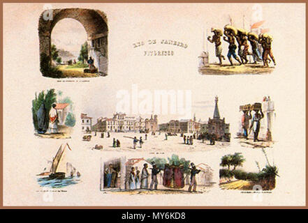 92 Buvelot Moreaux Arco da Fortaleza de São Clemente, Largo do Paço Stockfoto