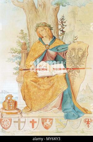 . English: Aquarell von Philipp Veit, 1834. Germania. 18 Oktober 2014, 17:07:35. Unbekannt 74 Bilderrevolution 0450 Stockfoto