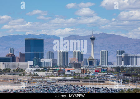 Las Vegas, Nevada - 29. Mai 2018: Vegas Stadtbild. Las Vegas, Nevada Downtown Skyline. United States Stockfoto