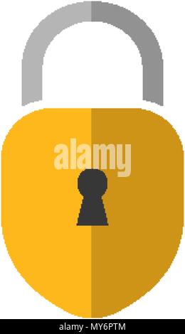 Vorhängeschloss Abbildung. Einfache flache Sicherheit Zeichen Stock Vektor