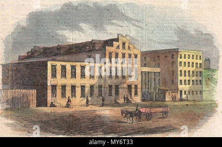 . Englisch: Rebellen Gefängnis. Dies ist eine seltene und attraktive Aussicht von Richmond Virginia gedruckt in der Ausgabe Mai 1862 von Harper's Weekly. Über der richtigen gibt es drei kleinere Ansichten, Dieser ist einer von ihnen. 15 April 2013, 23:14:38. Ce fichier a été Fourni à Wikimedia Commons par Geographicus seltene antike Karten, Marchand spécialisé dans la cartographie d'antiquaire et les Cartes historiques du XVe au XVIe siècle, dans le cadre d'un Projet de coopération. 8 1862 Harper's Weekly Bürgerkrieg Ansicht von Richmond, Virginia - Geographicus - Richmond - harpersweekly-1862 Teil 03 Rebellen Gefängnis Stockfoto