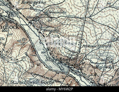 . Polski: Herkules Kopalnia mapa. 8. September 2013, 07:02:11. Vom Typ kartey geben Archiwalne Polski i Europy środkowej 238 Herkules Kopalnia mapa - wycinek z 1915 roku Stockfoto