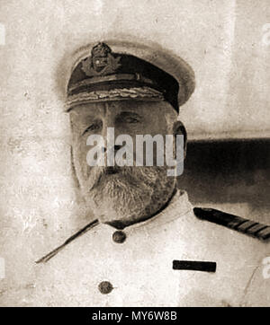 TITANIC - 1912 - Portrait von Edward John Smith, Kapitän der Titanic, der mit seinem Schiff am 15. April 1912 ging, Stockfoto