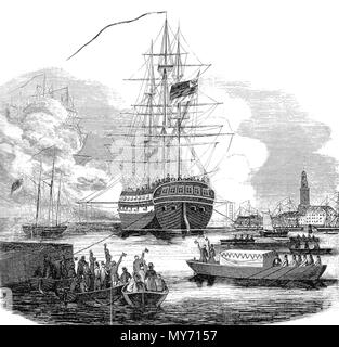 3 14. Oktober 1848 Übergabe Hamburger Flottille eine Zentralgewalt Stockfoto