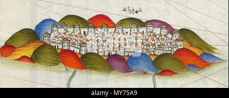 . Español: Vista de la Ciudad de Granada. Las mejores del Mapa de Las Costas del antiguo Reino de Granada en un manuscrito del Atlas náutico de Piri Reis titulado Kitab-i Bahriye (siglo XVI). Englisch: Blick auf die Stadt Granada. Detail der Karte von den Küsten des alten Königreichs Granada in einem Manuskript von nautischen Atlas Piri ist Reis mit dem Titel Kitab-i Bahriye (16. Jahrhundert). 16. Jahrhundert. Piri Reis (ca. 1467 - ca. 1554) Alternative Namen Hac Ahmed Muhiddin Piri Beschreibung türkischen Admiral, Geograph und Kartograph Geburtsdatum / Tod zwischen 1465 und 1470 1554 oder 1555 Ort o Stockfoto