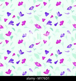 Nahtlose Sommer Muster mit Blumen Stockfoto