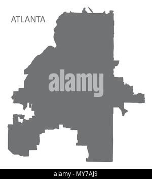 Atlanta Georgia Stadtplan Grau Abbildung silhouette Form Stock Vektor