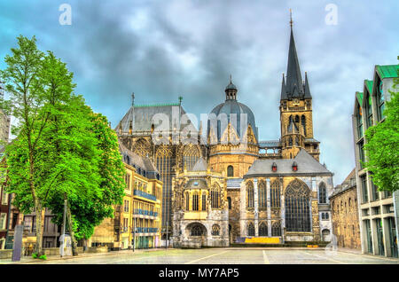 Der Aachener Dom, ein UNESCO-Weltkulturerbe in Deutschland Stockfoto