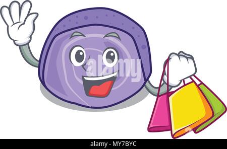 Shopping blueberry Roll cake Charakter Cartoon Stock Vektor