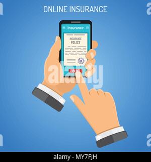 Online Insurance Services Konzept Stock Vektor
