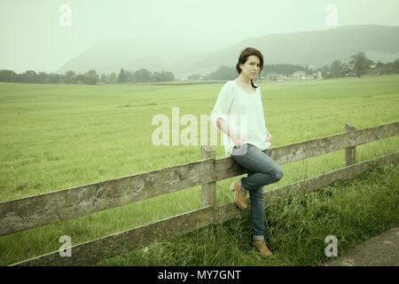 Junge natürliche Country Girl Stockfoto